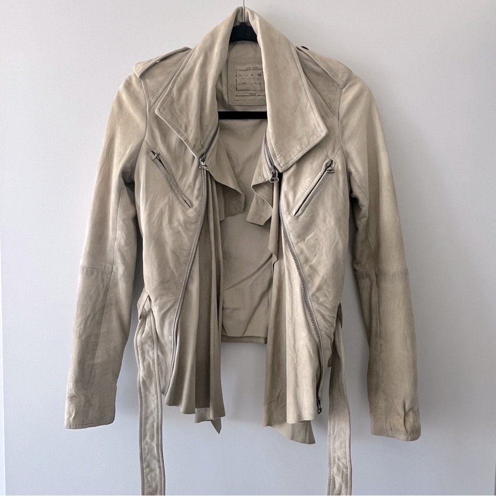 All Saints Damson Suede Jacket - Size 6 (UK) / Size 0 US